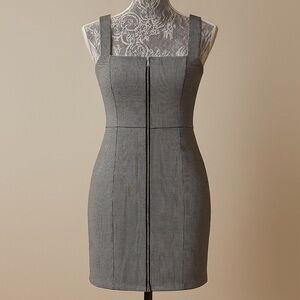 Forever 21 Houndstooth Zip-Front Mini Dress Size M Corporate Siren Collegiate